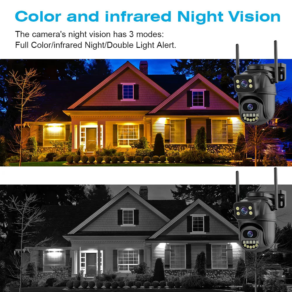 Advanced 4K 8MP Dual Lens PTZ WiFi Security Camera with AI Auto Tracking and Two-Way Audio for Outdoor Surveillance