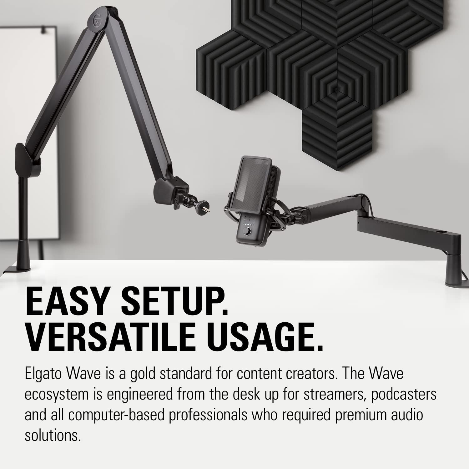 Wave:3 Premium USB Condenser Microphone - Studio Quality for Streaming, Podcasting, Gaming, and Home Office with Advanced Sound Control and Anti-Distortion Technology