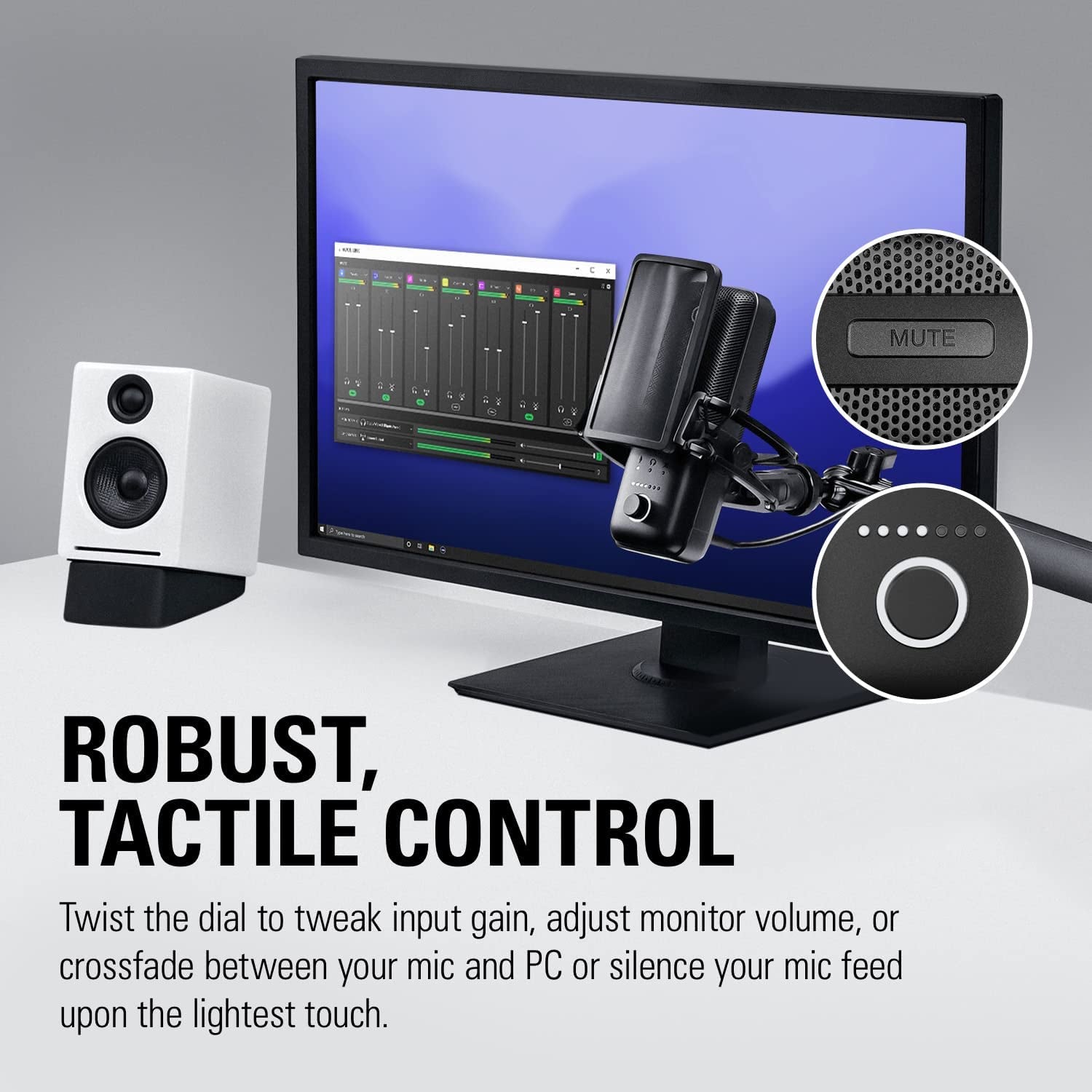 Wave:3 Premium USB Condenser Microphone - Studio Quality for Streaming, Podcasting, Gaming, and Home Office with Advanced Sound Control and Anti-Distortion Technology